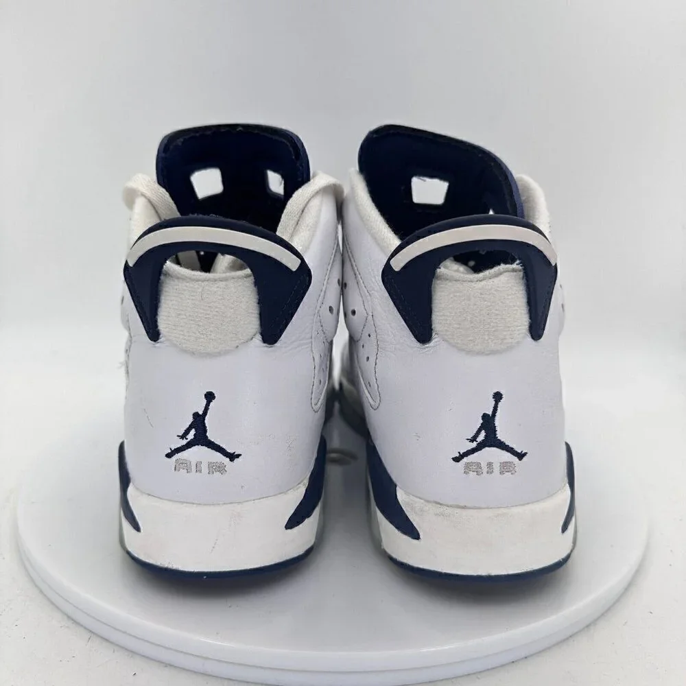 Nike Air Jordan 6 Retro Midnight Navy White Youth Shoes 384665-141 Size 7Y